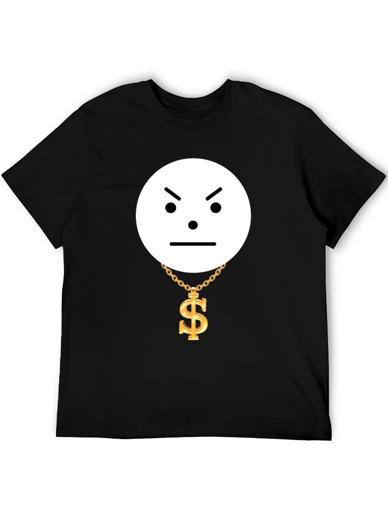 Grumpy Emoji with Dollar Chain Graphic Tee
