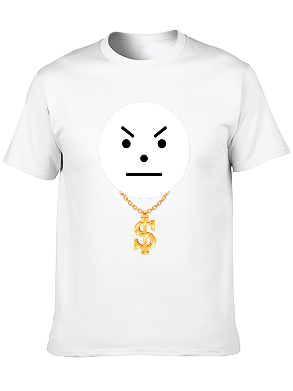 Grumpy Emoji with Dollar Chain Graphic Tee