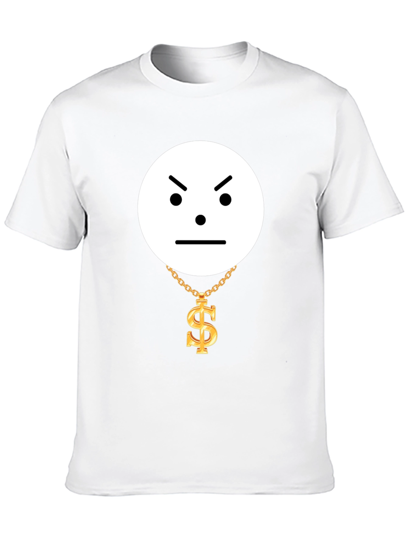 Grumpy Emoji with Dollar Chain Graphic Tee