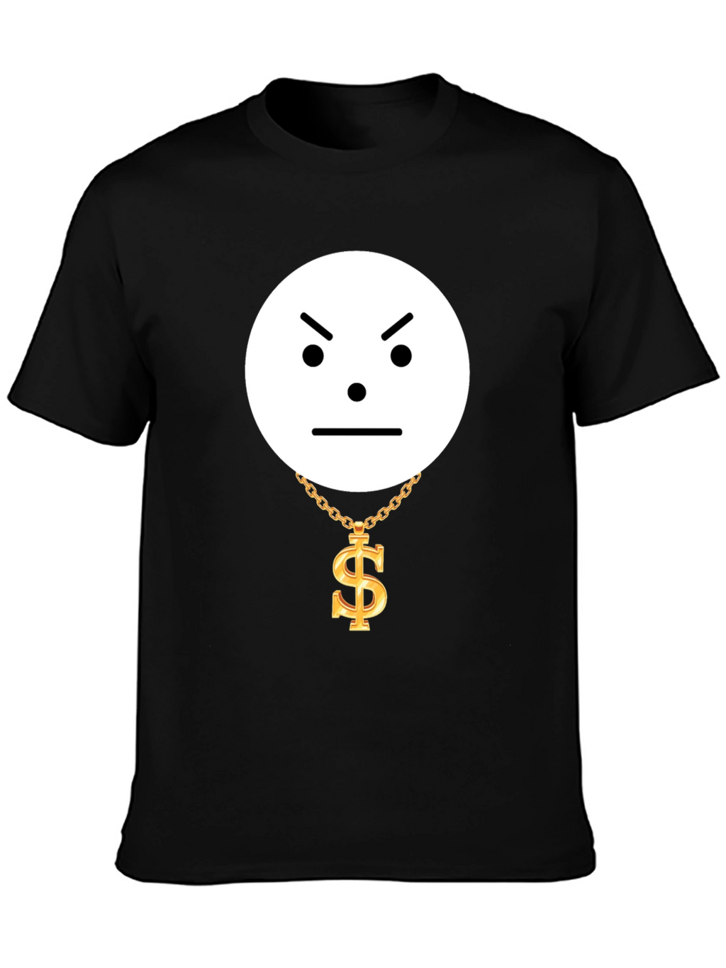 Grumpy Emoji with Dollar Chain Graphic Tee