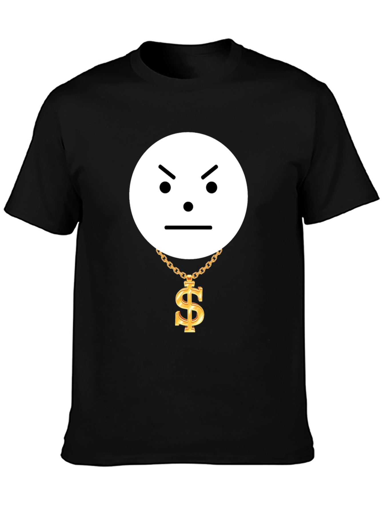 Grumpy Emoji with Dollar Chain Graphic Tee