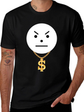 Grumpy Emoji with Dollar Chain Graphic Tee
