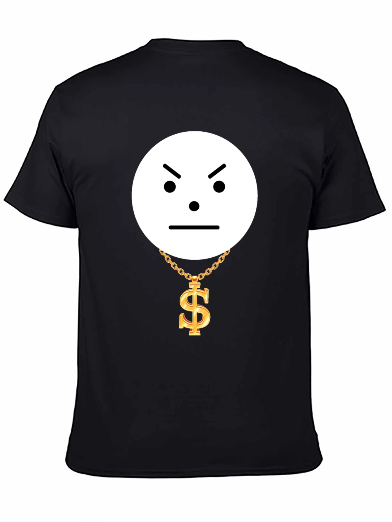 Grumpy Emoji with Dollar Chain Graphic Tee
