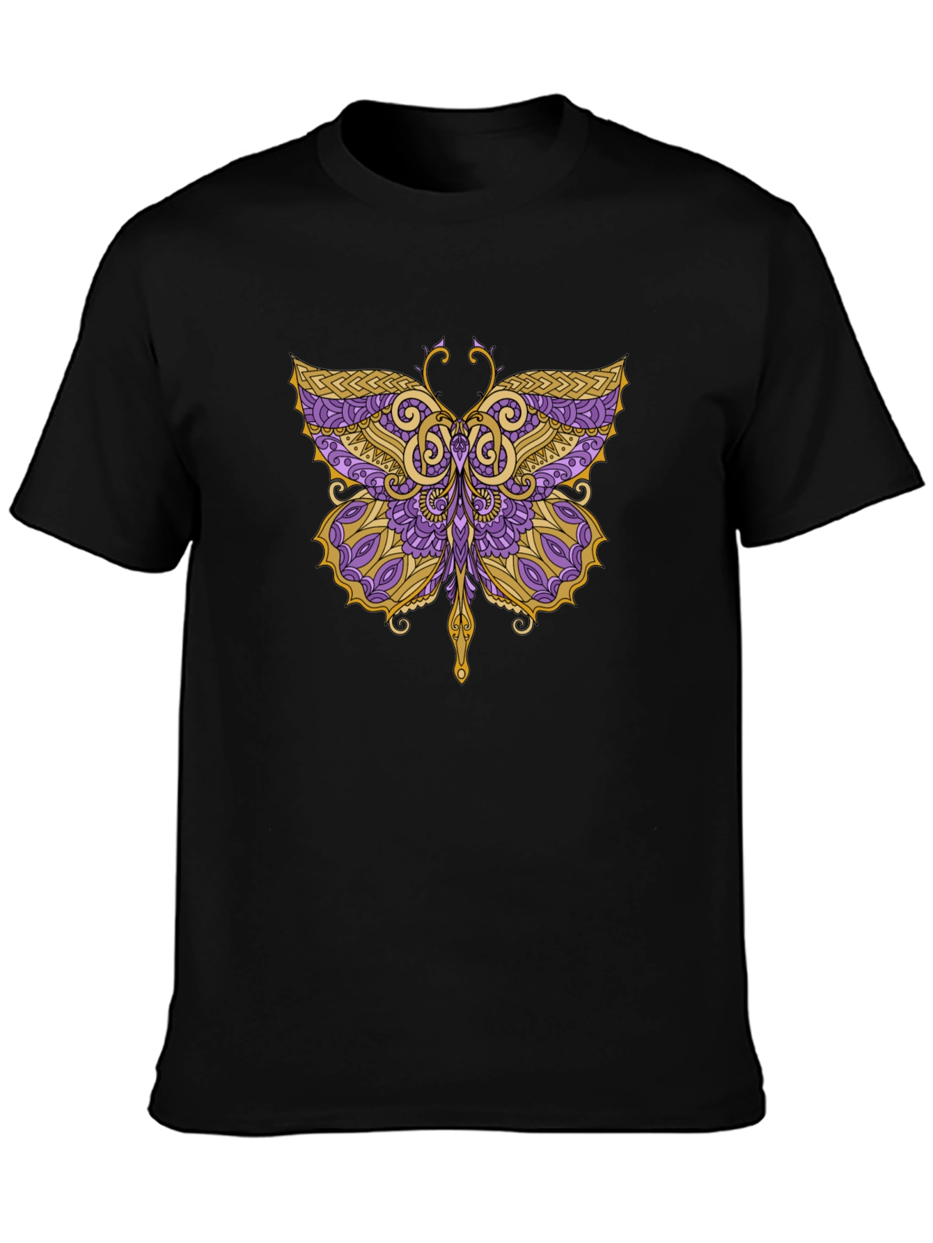 Butterfly Graphic Tee - Black Cotton Blend