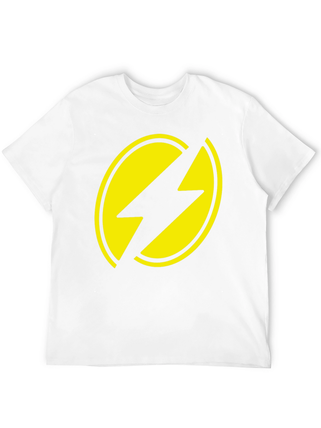 Black T-Shirt with Yellow Lightning Bolt Design