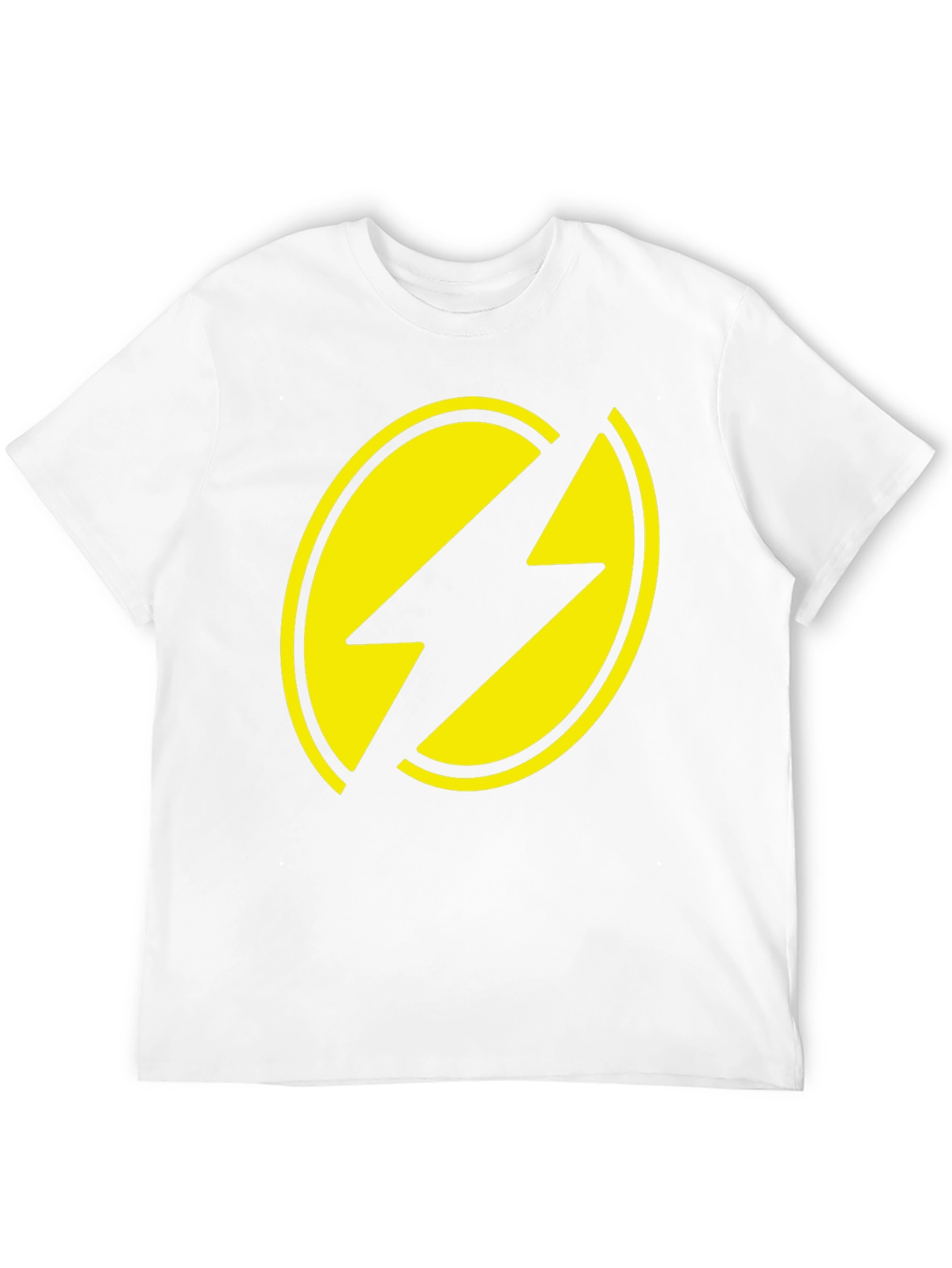 Black T-Shirt with Yellow Lightning Bolt Design