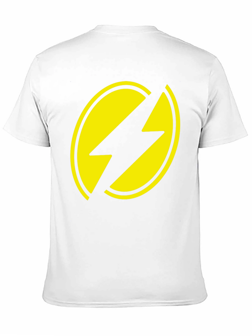 Black T-Shirt with Yellow Lightning Bolt Design