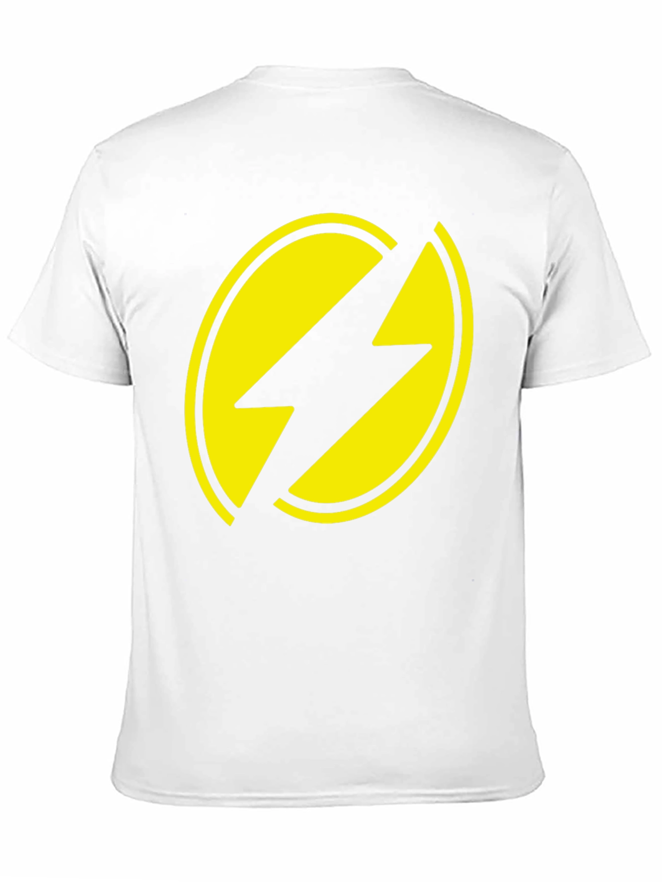 Black T-Shirt with Yellow Lightning Bolt Design