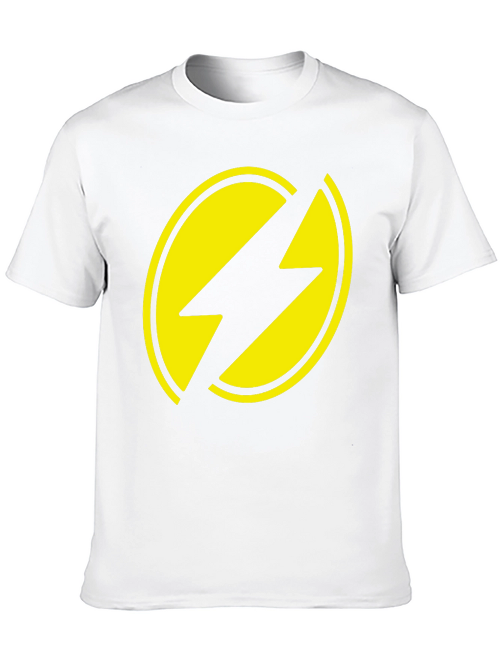 Black T-Shirt with Yellow Lightning Bolt Design