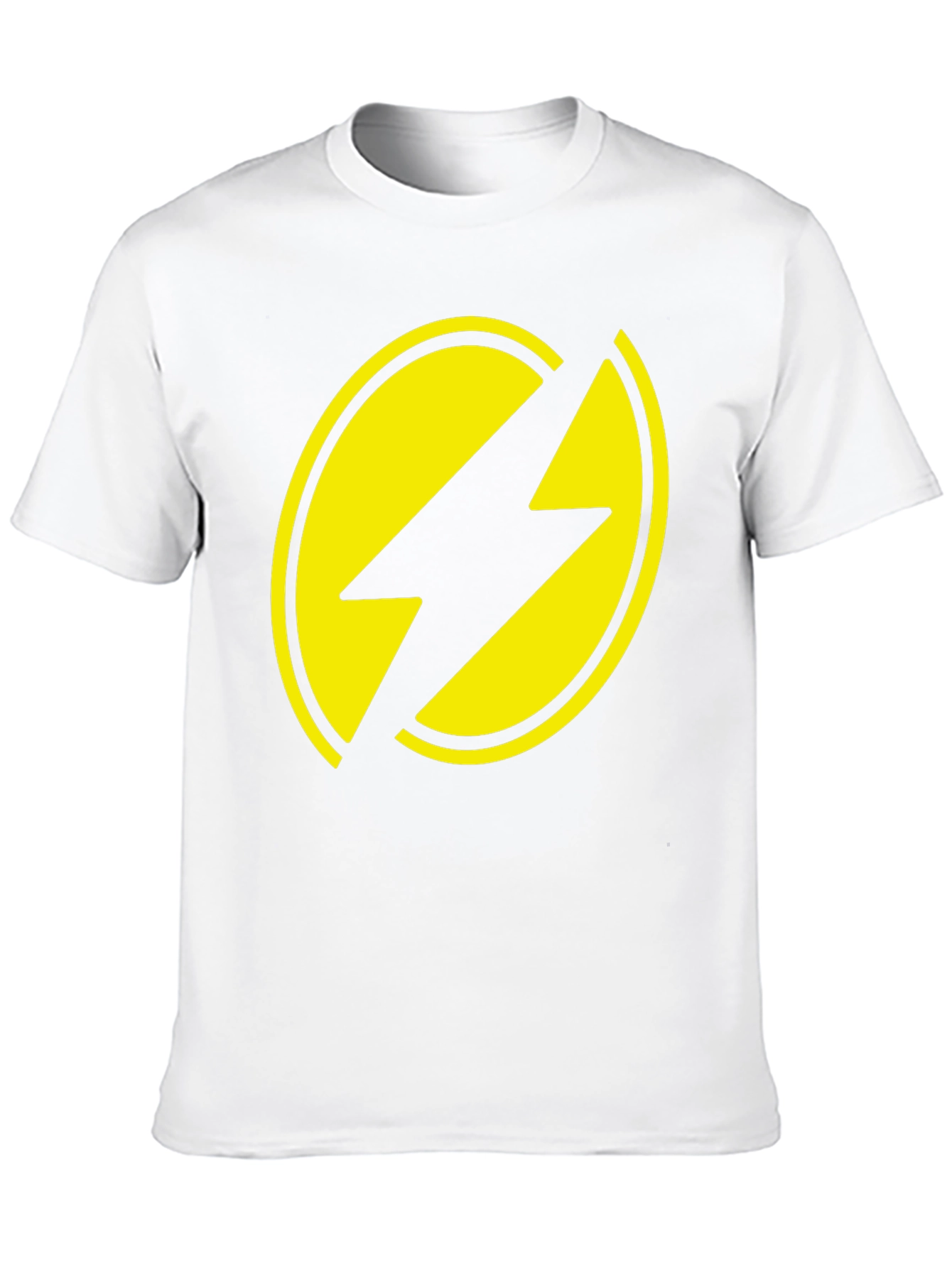 Black T-Shirt with Yellow Lightning Bolt Design