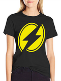Black T-Shirt with Yellow Lightning Bolt Design