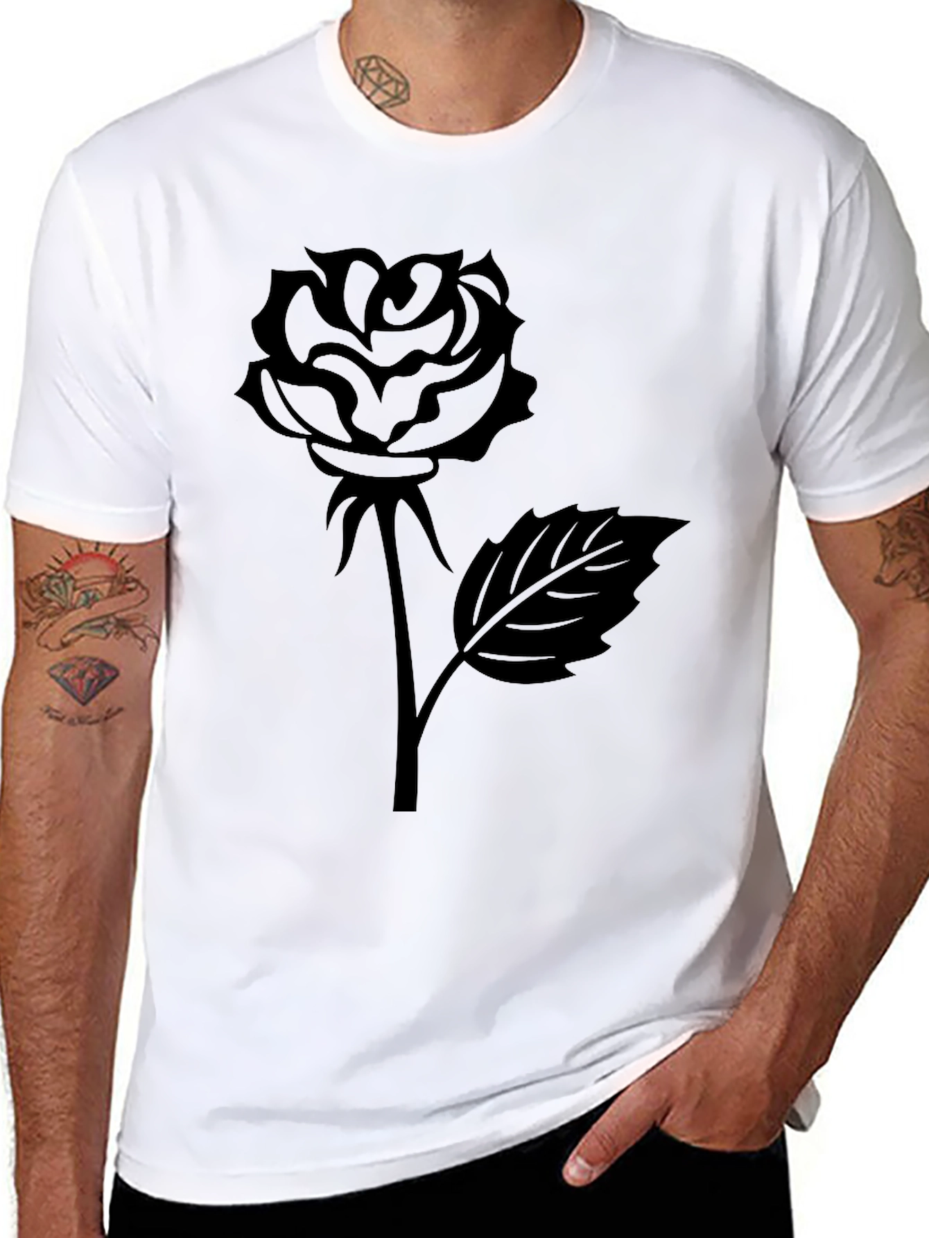 Black Rose Graphic Tee - Stylish Unisex T-Shirt