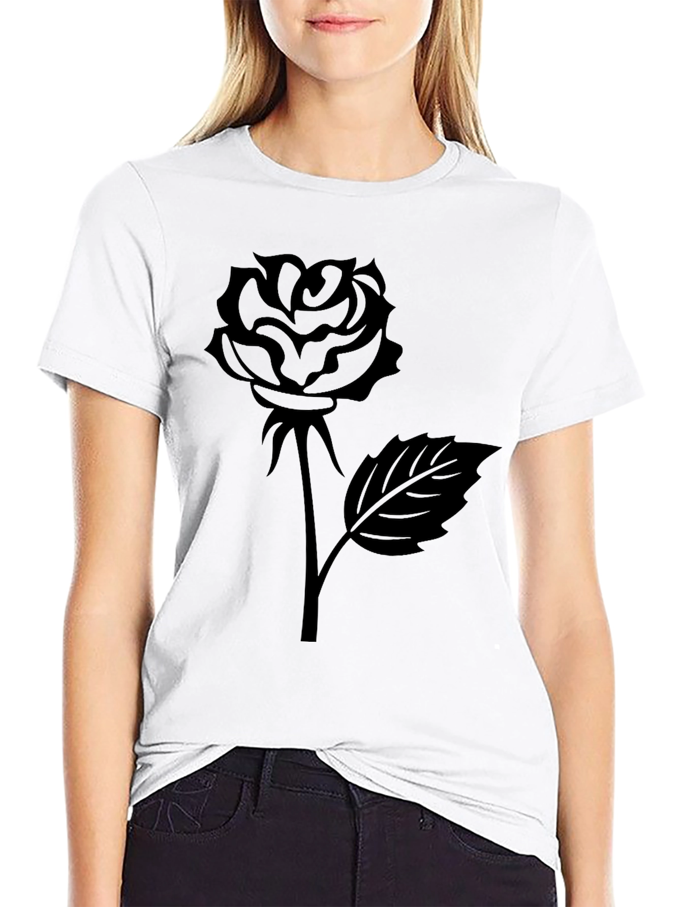 Black Rose Graphic Tee - Stylish Unisex T-Shirt