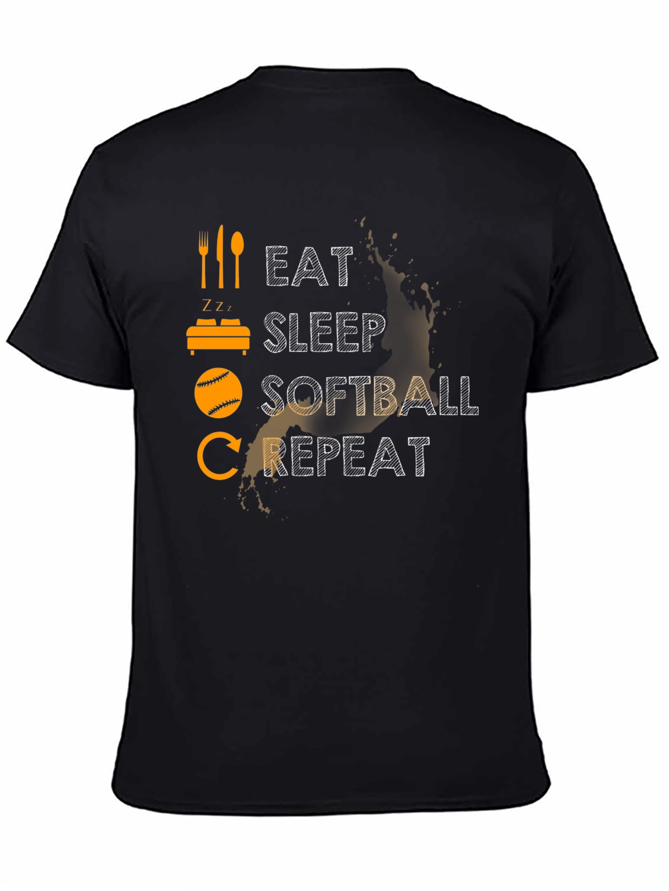 Eat Sleep Softball Repeat Graphic Tee