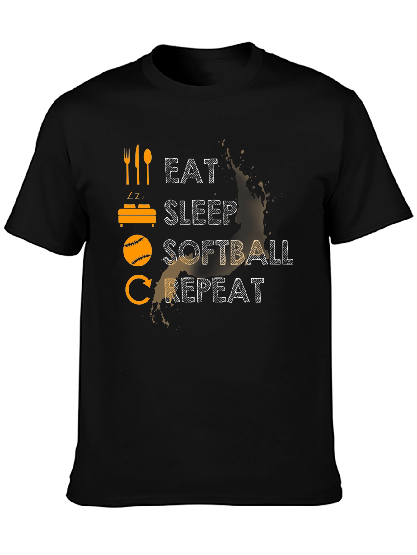 Eat Sleep Softball Repeat Graphic Tee