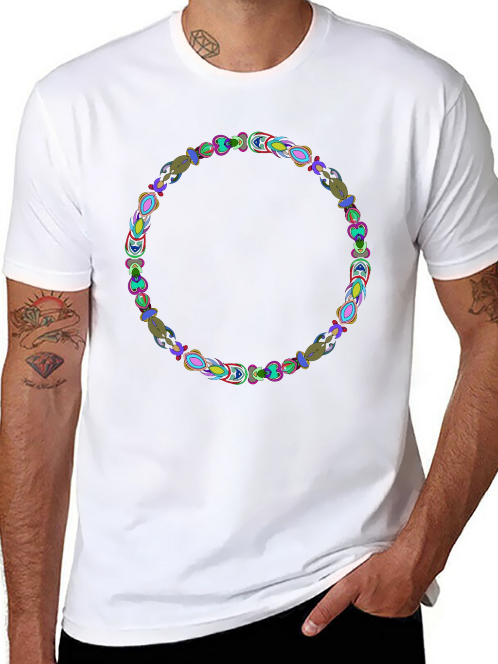 Abstract Circle Graphic Black Tee
