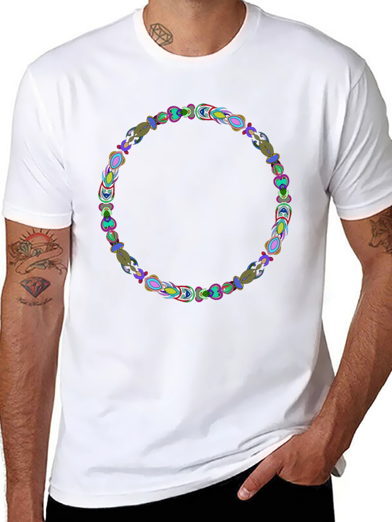 Abstract Circle Graphic Black Tee