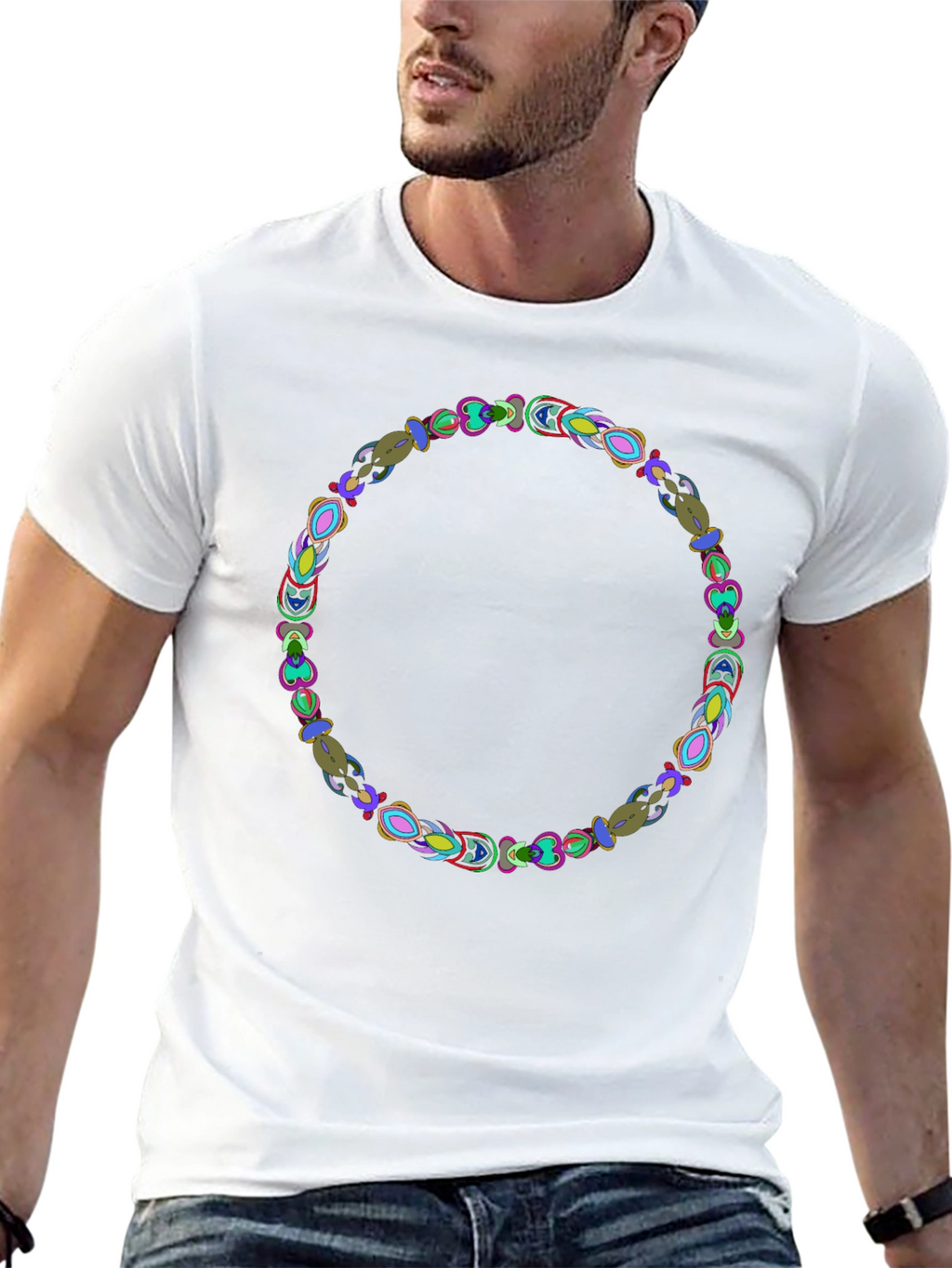 Abstract Circle Graphic Black Tee