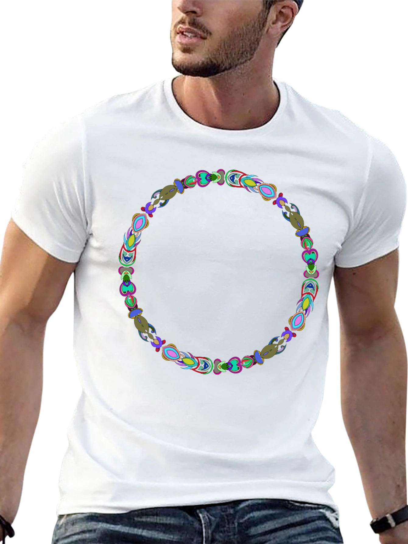 Abstract Circle Graphic Black Tee
