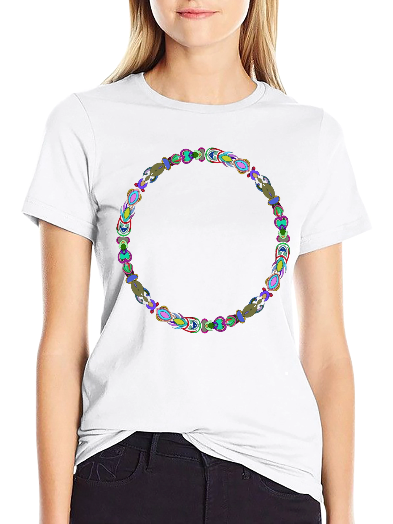 Abstract Circle Graphic Black Tee