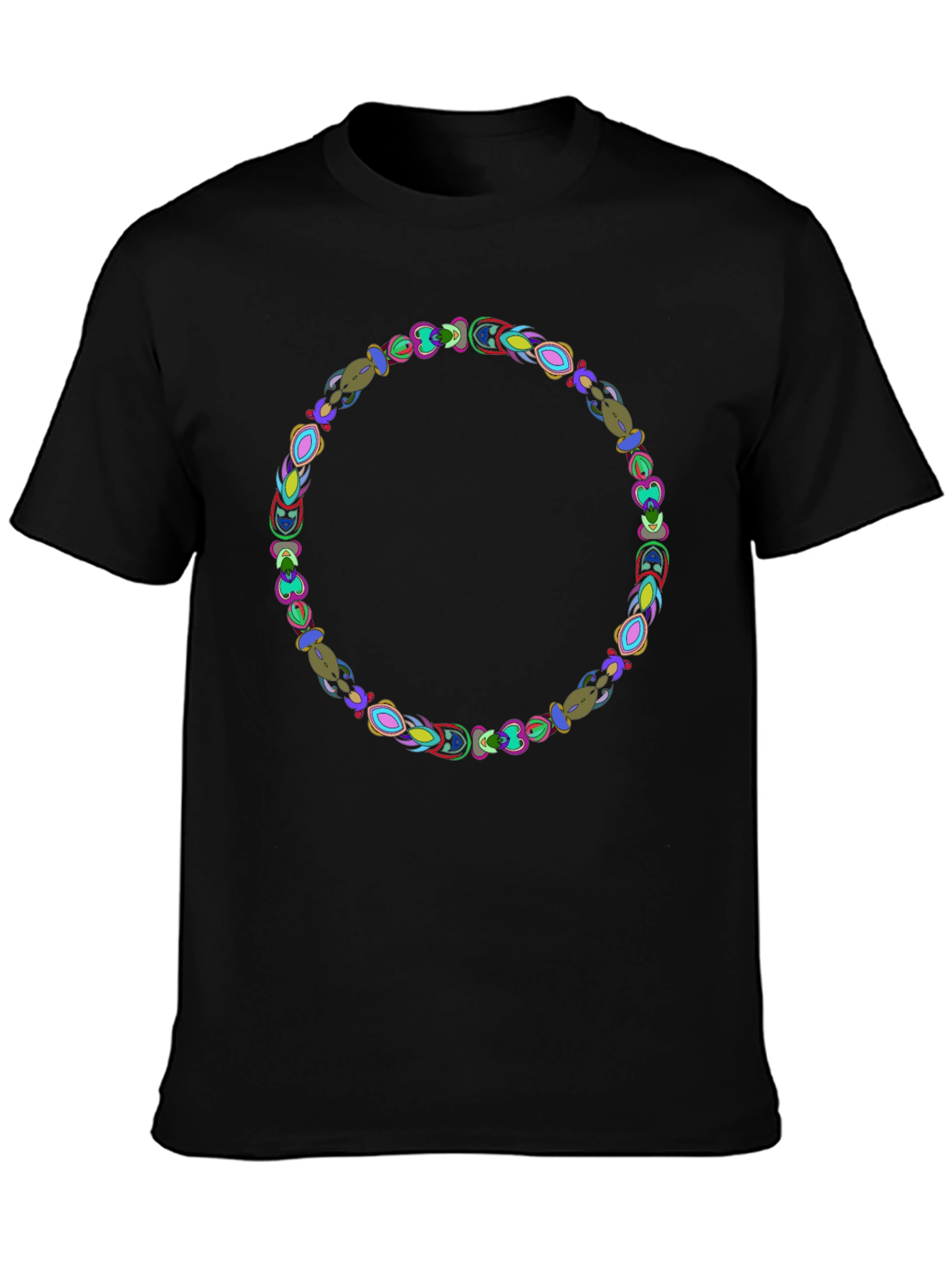 Abstract Circle Graphic Black Tee