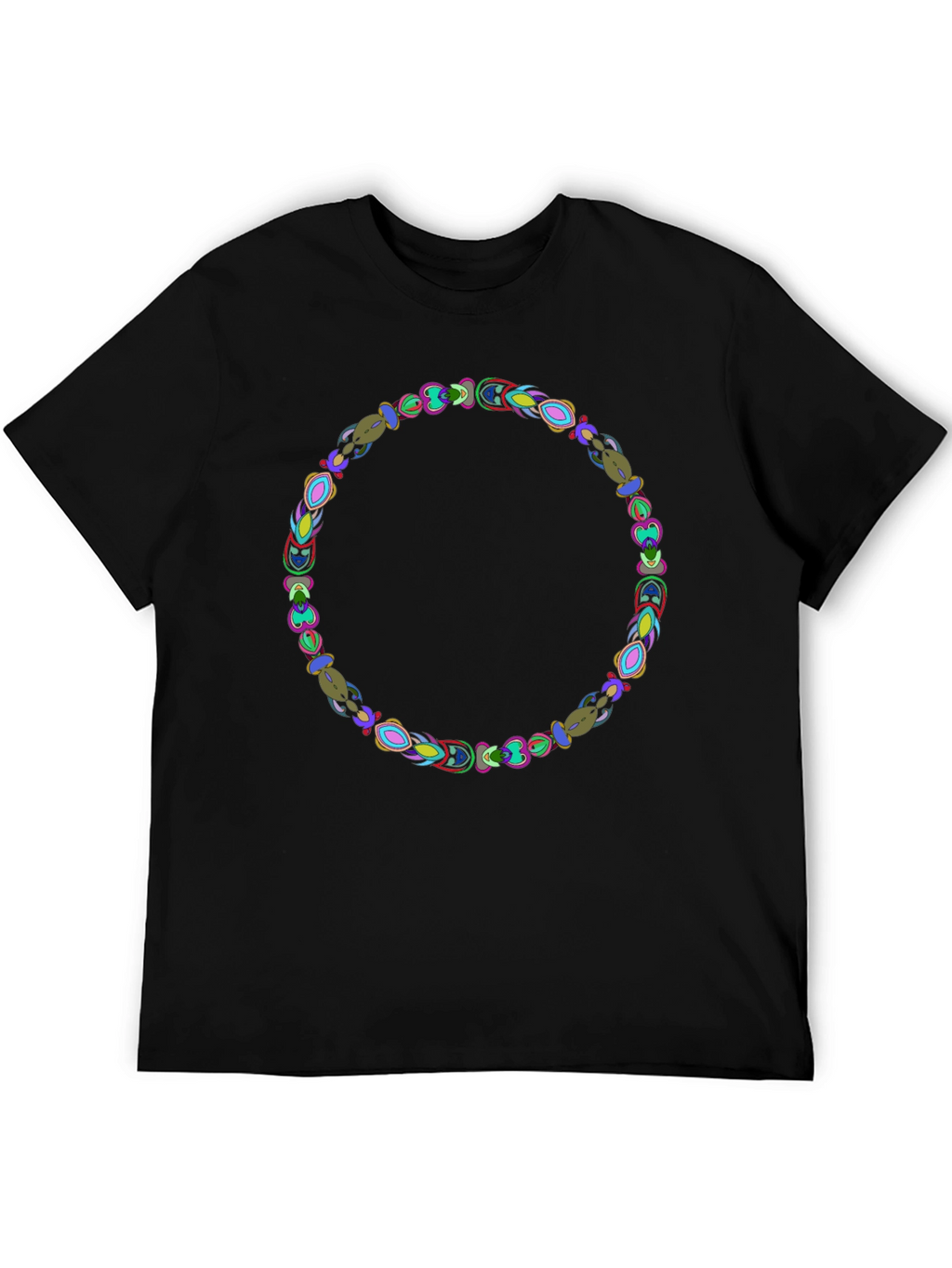 Abstract Circle Graphic Black Tee