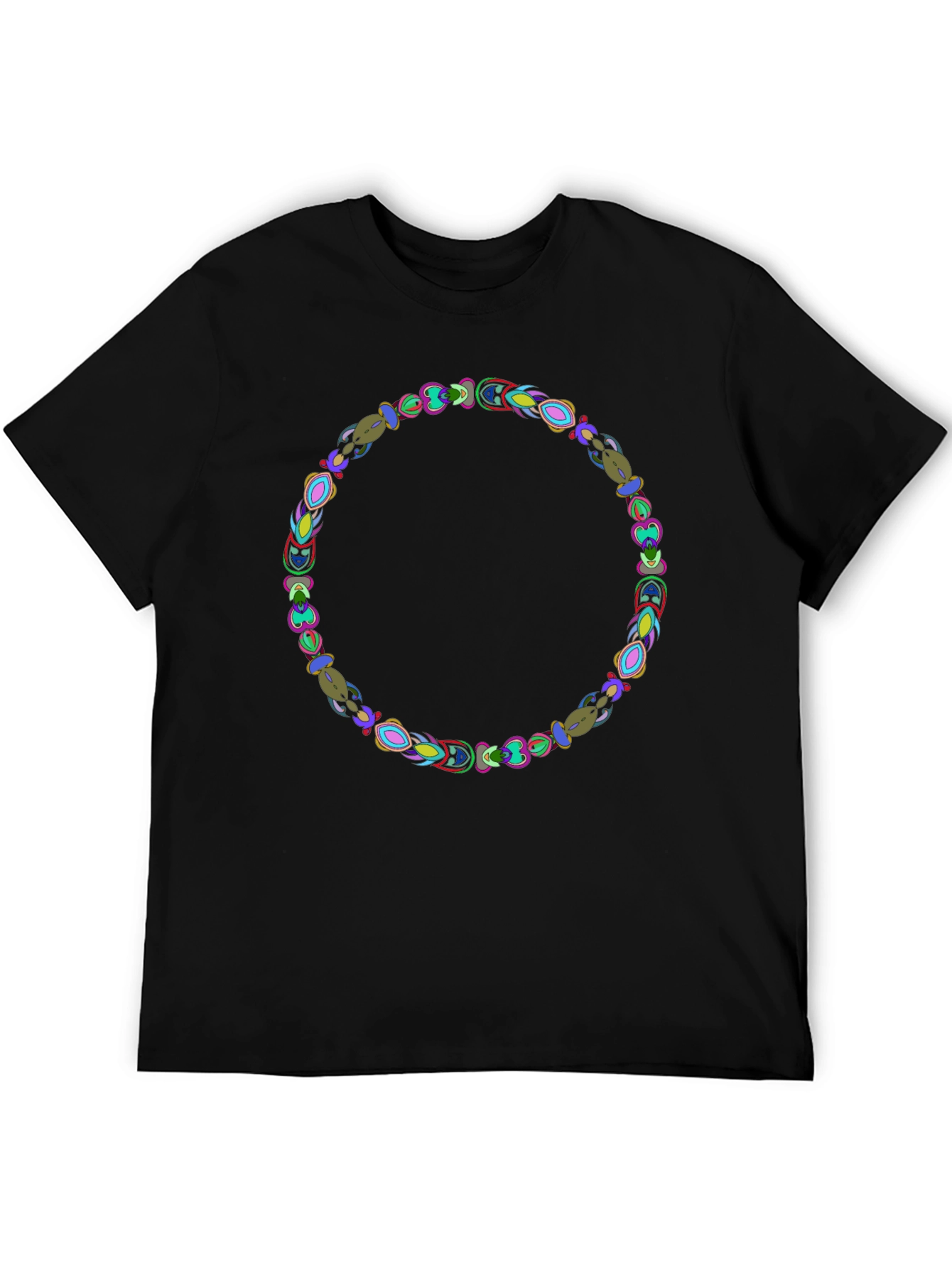 Abstract Circle Graphic Black Tee