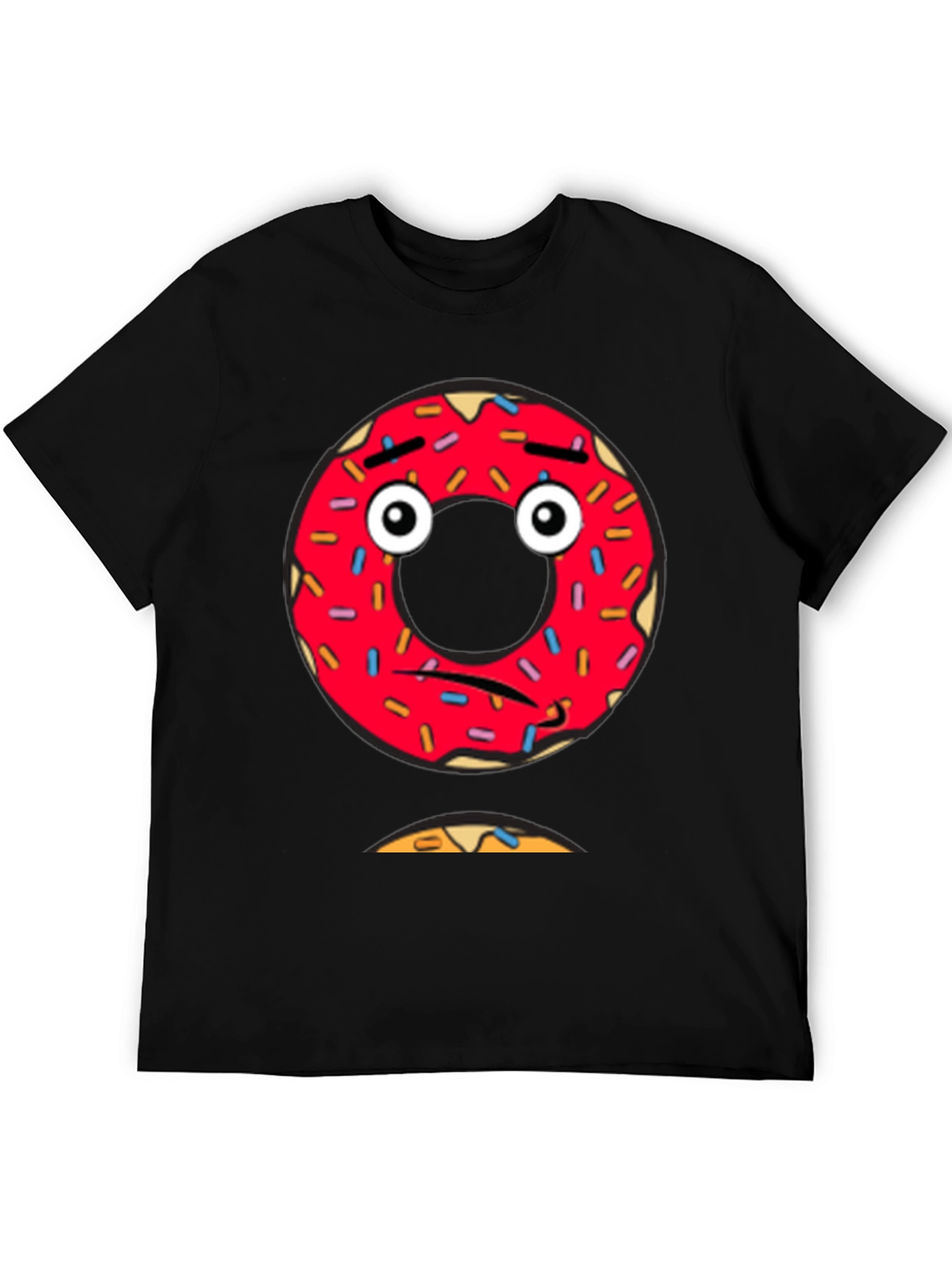 Sad Donut Graphic Tee - Mens Black T-Shirt