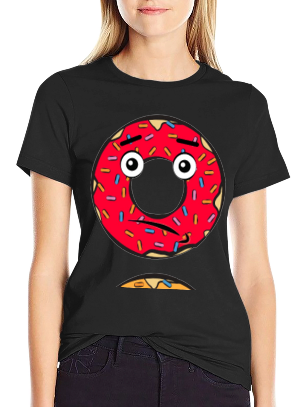 Sad Donut Graphic Tee - Mens Black T-Shirt