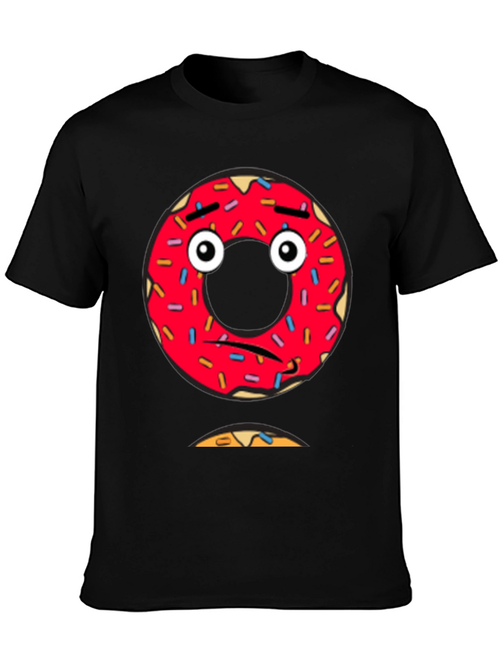 Sad Donut Graphic Tee - Mens Black T-Shirt
