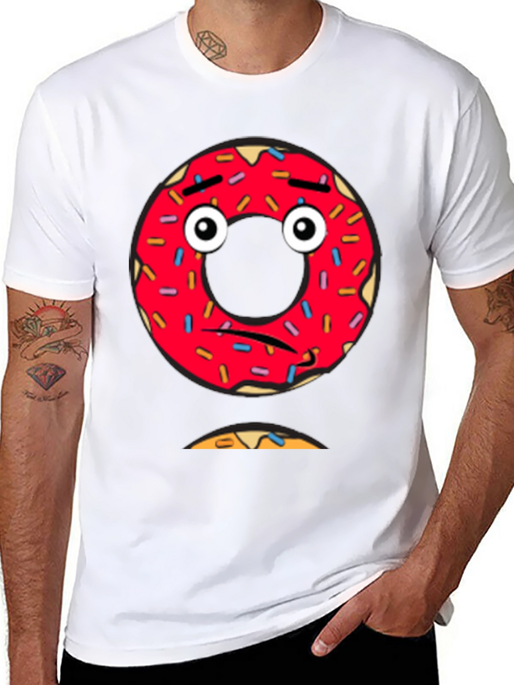 Sad Donut Graphic Tee - Mens Black T-Shirt