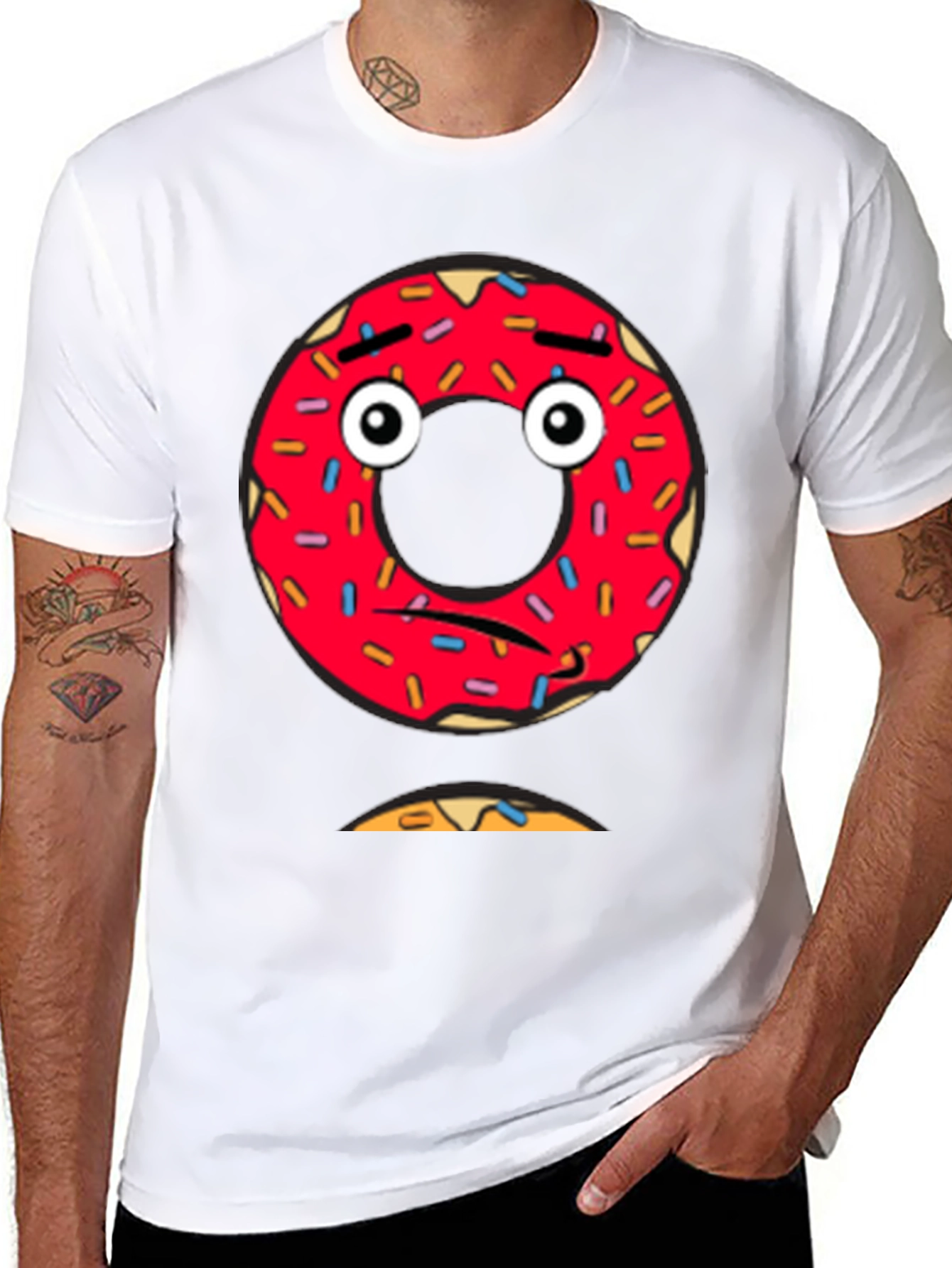 Sad Donut Graphic Tee - Mens Black T-Shirt