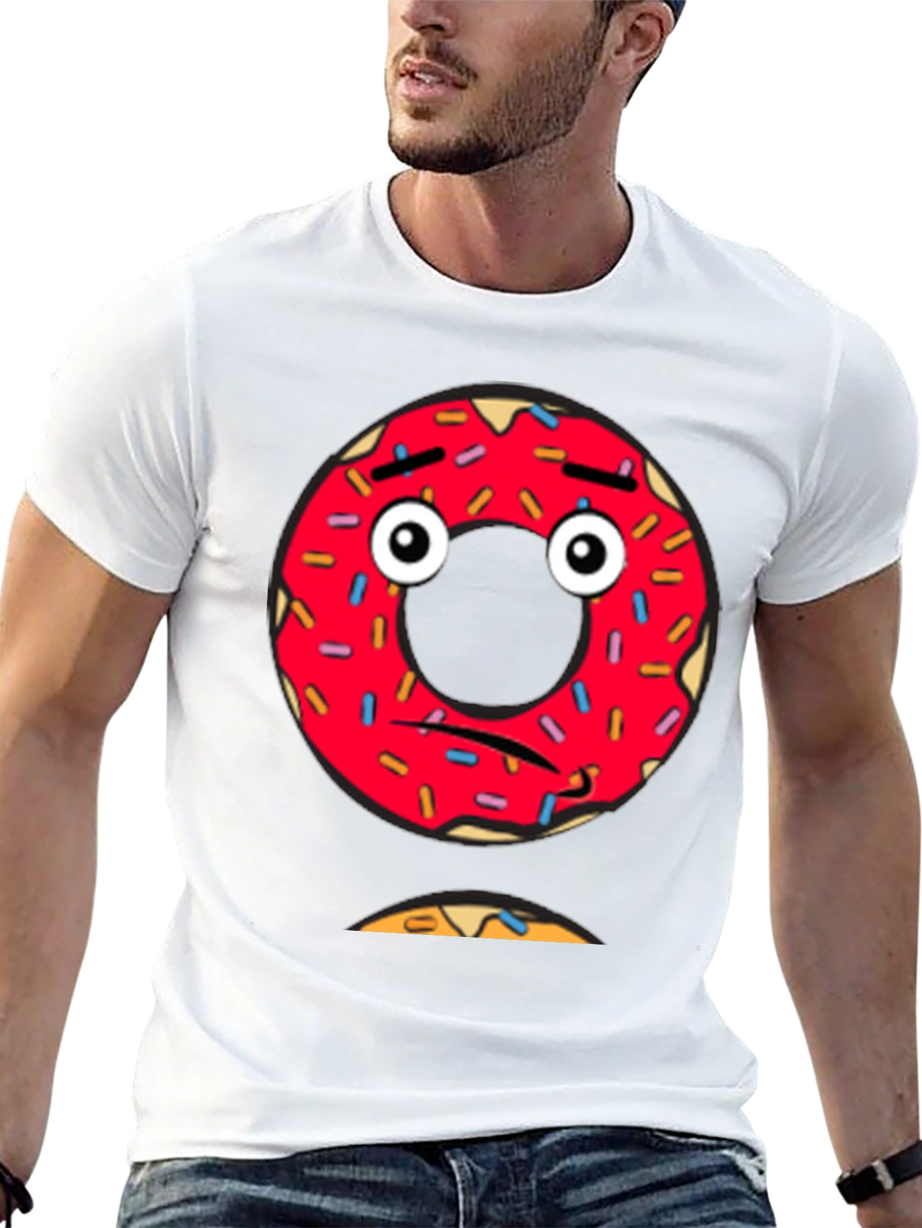 Sad Donut Graphic Tee - Mens Black T-Shirt