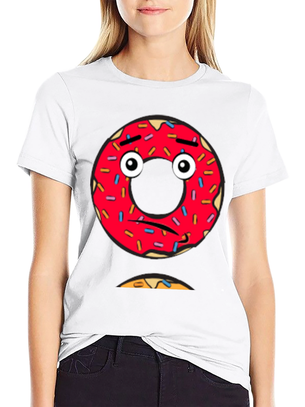 Sad Donut Graphic Tee - Mens Black T-Shirt