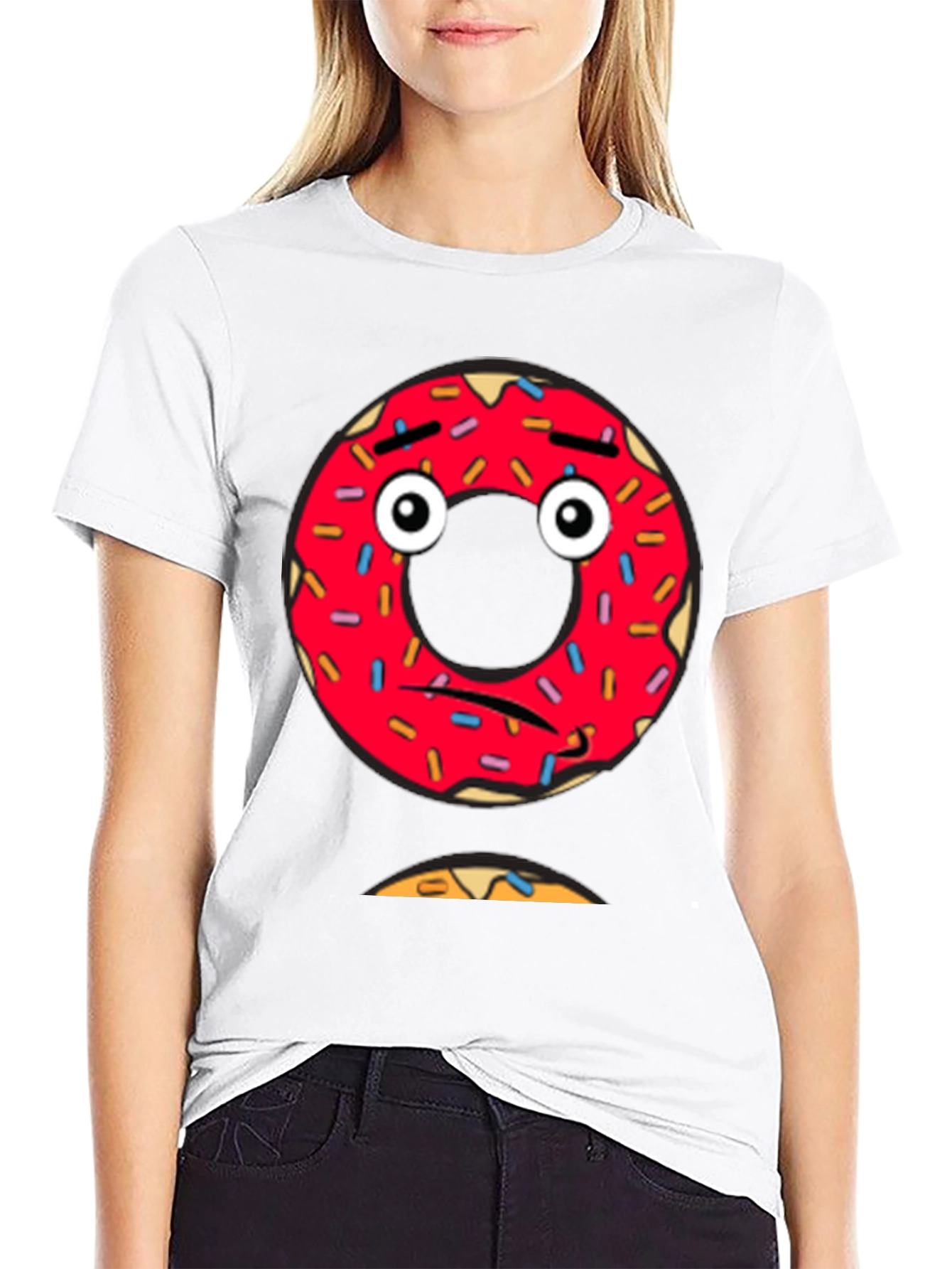 Sad Donut Graphic Tee - Mens Black T-Shirt