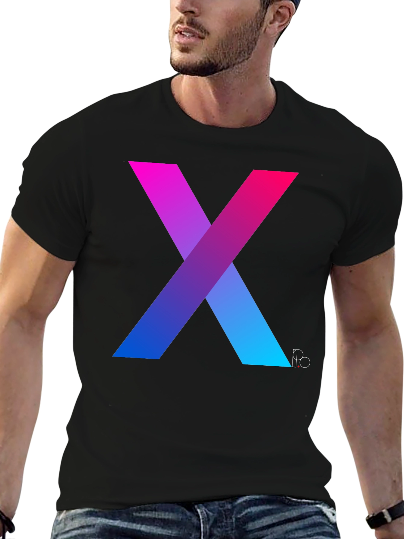 Gradient X Graphic Tee - Modern Mens T-Shirt