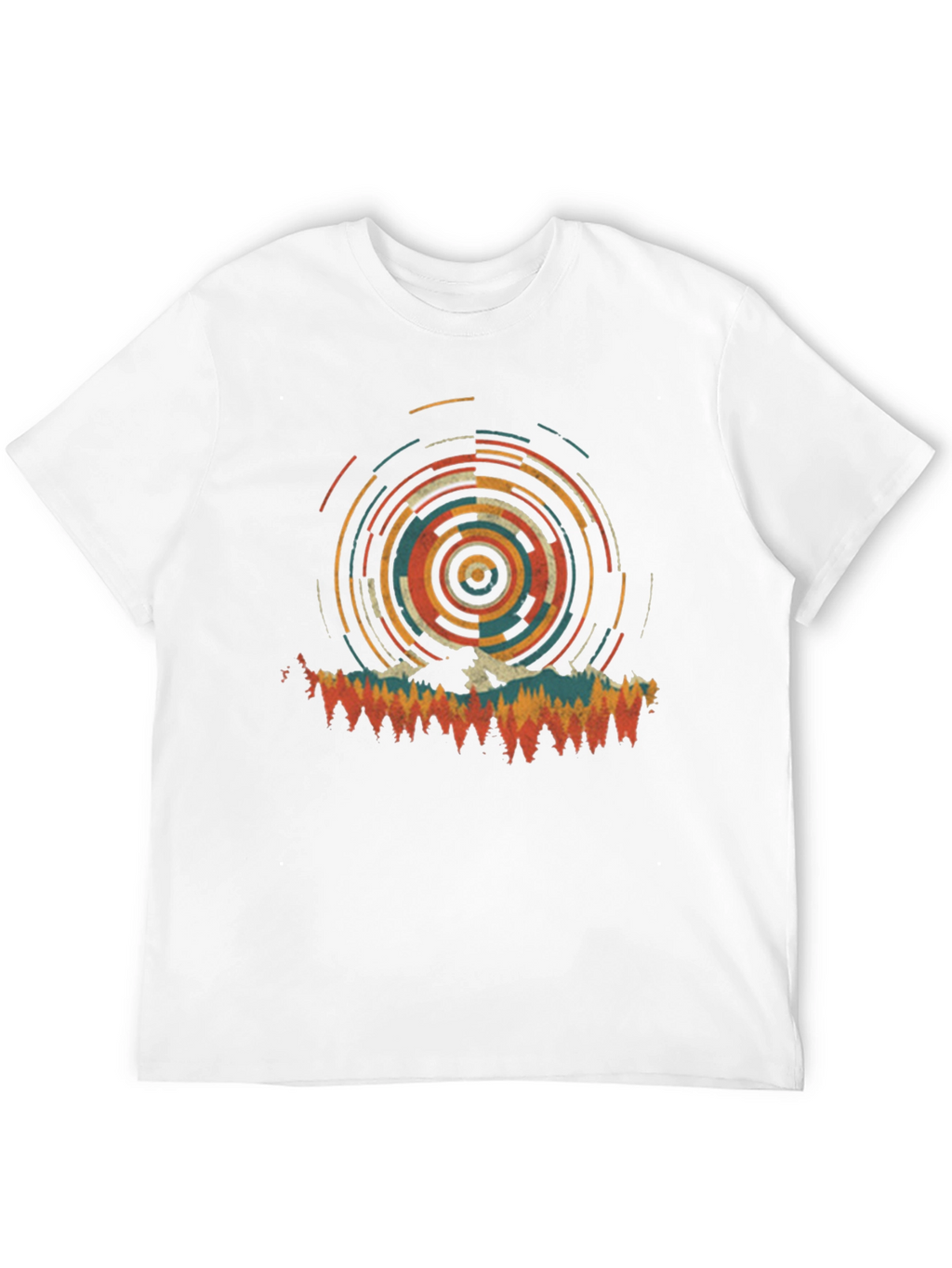 Retro Mountain Circle Graphic Tee - Black