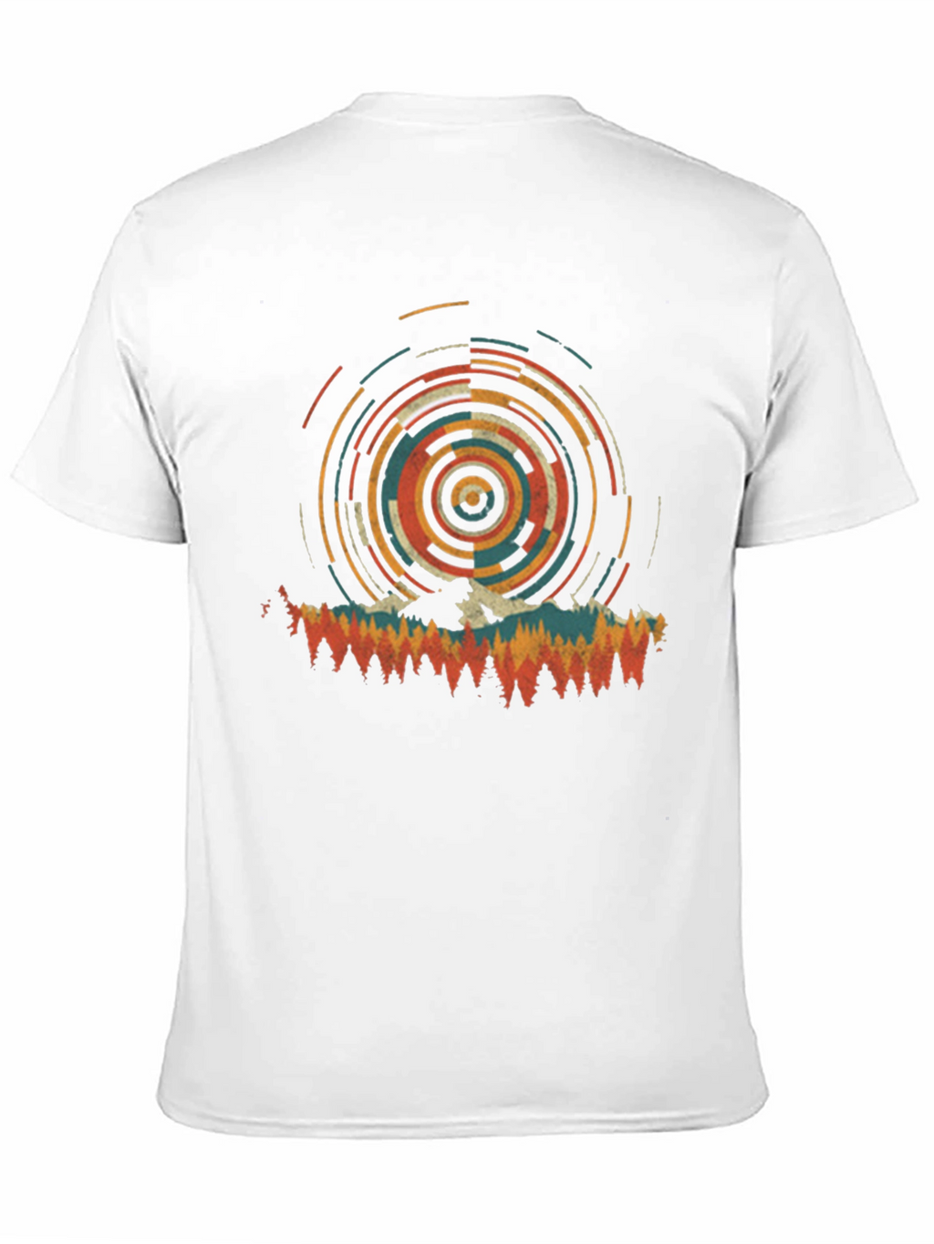 Retro Mountain Circle Graphic Tee - Black