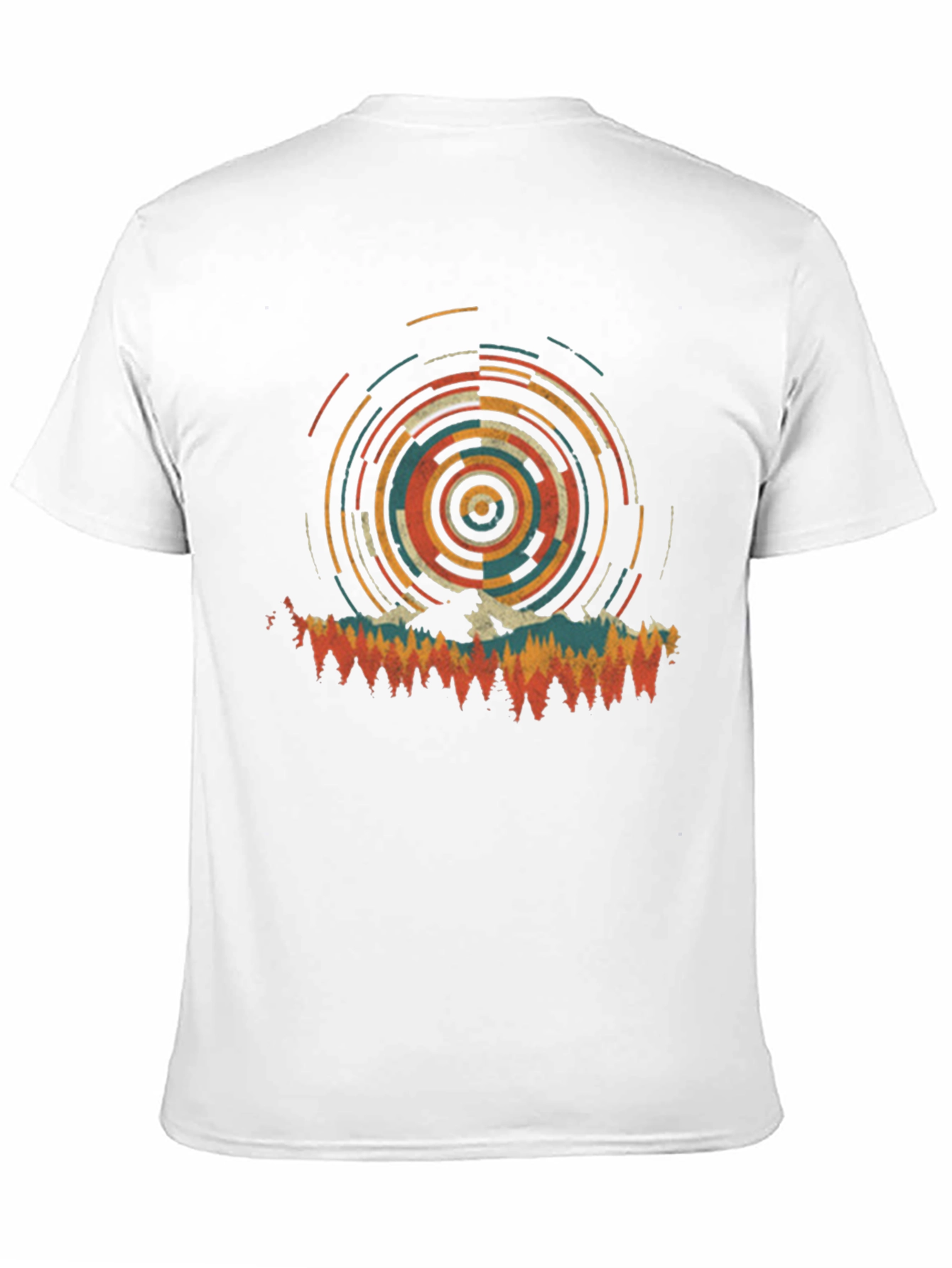 Retro Mountain Circle Graphic Tee - Black