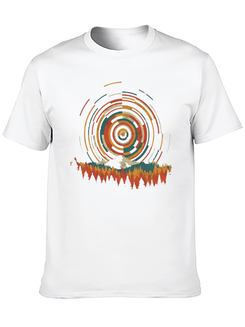 Retro Mountain Circle Graphic Tee - Black