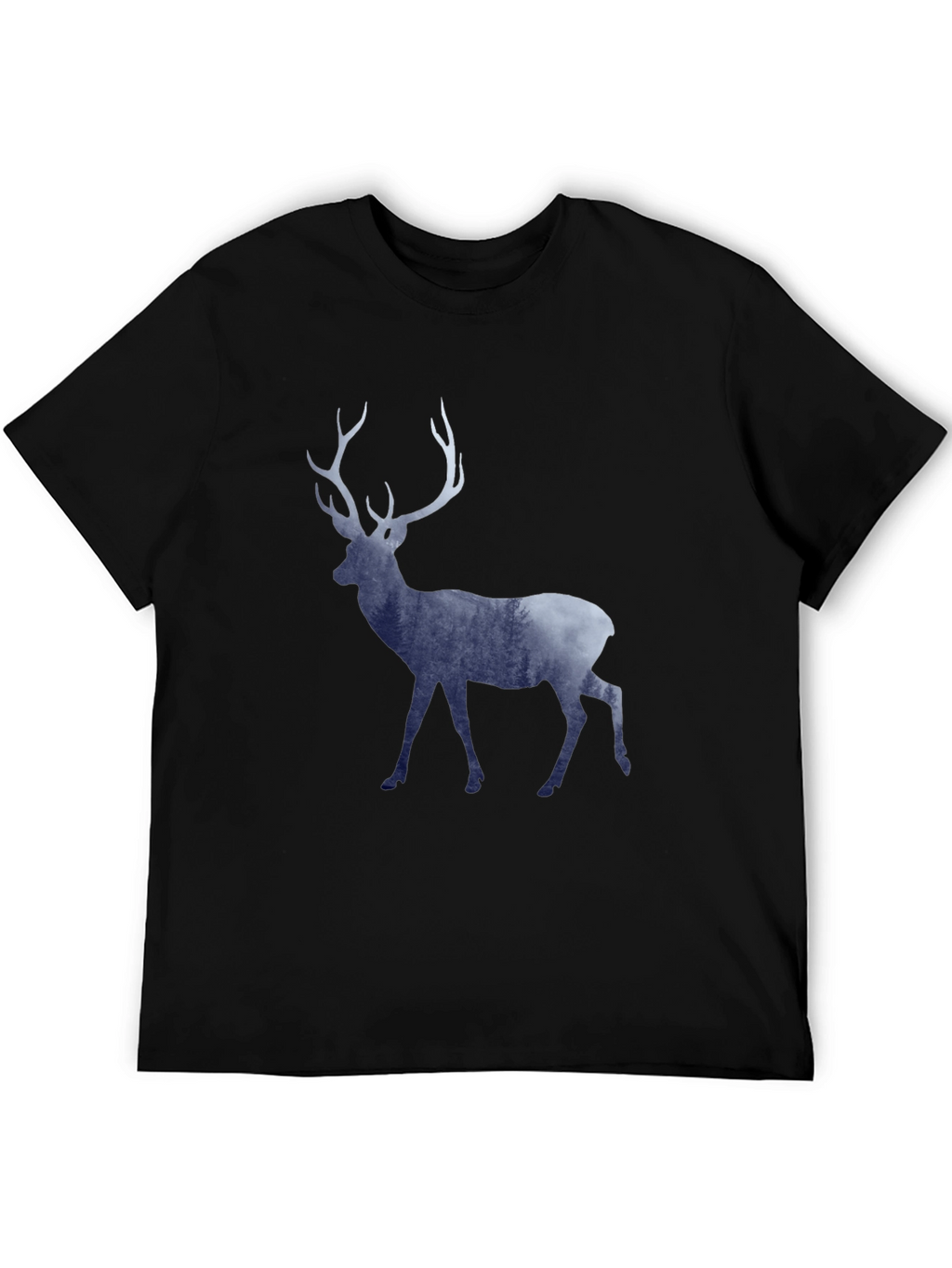 Mens Graphic Tee - Deer Silhouette Forest Design