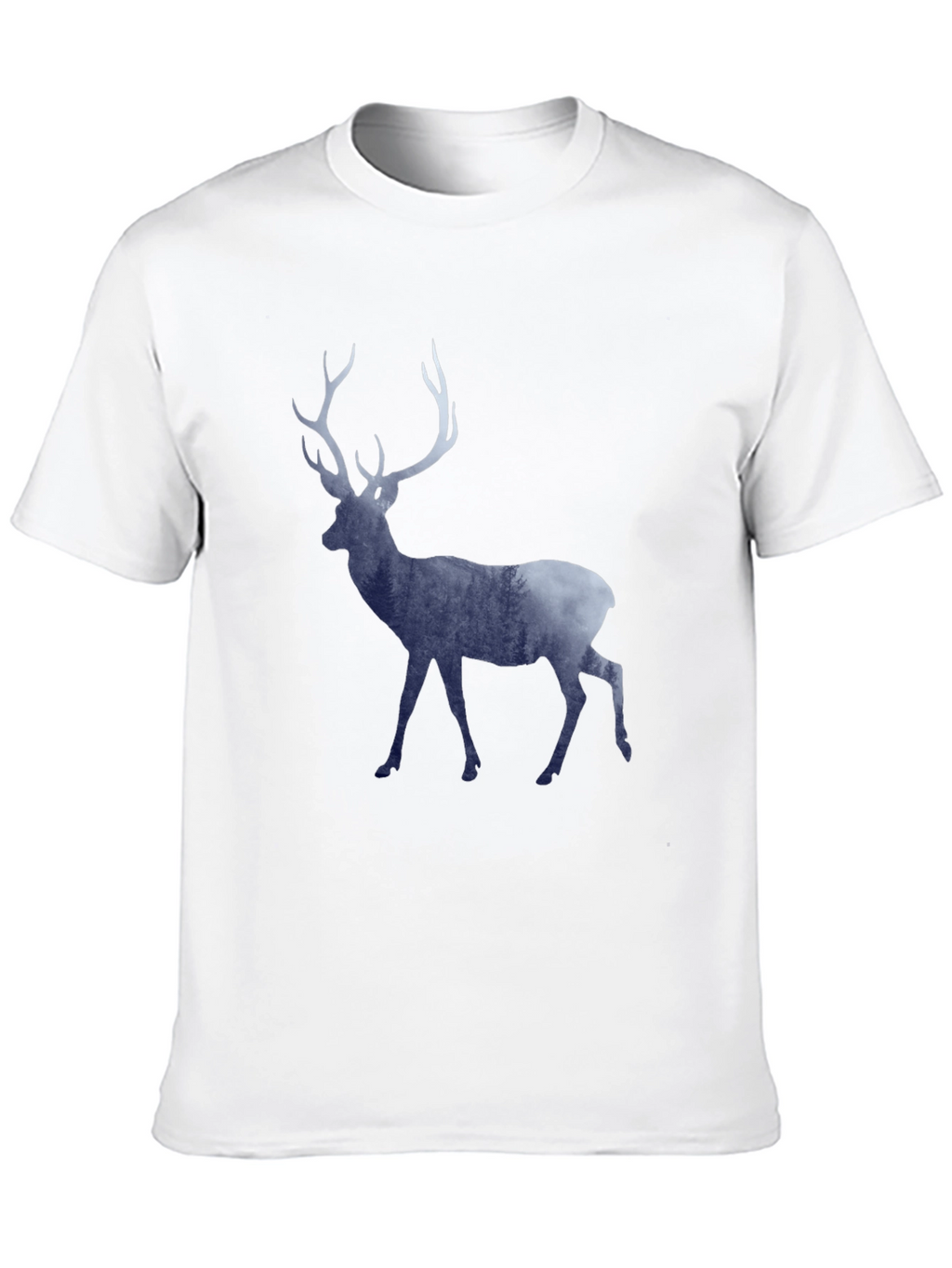 Mens Graphic Tee - Deer Silhouette Forest Design