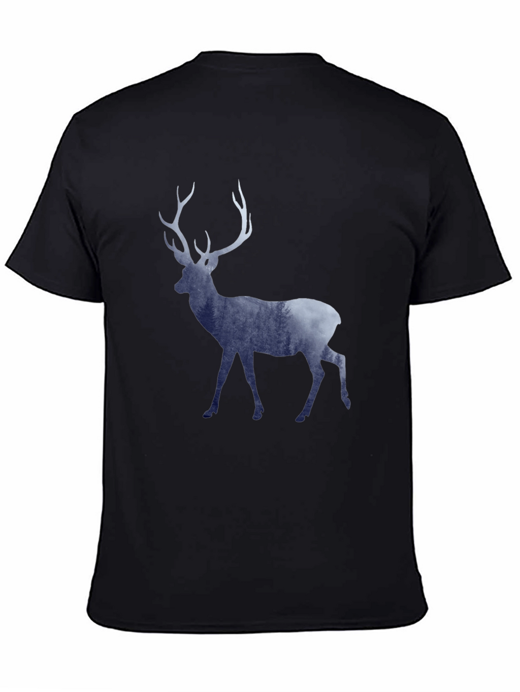 Mens Graphic Tee - Deer Silhouette Forest Design