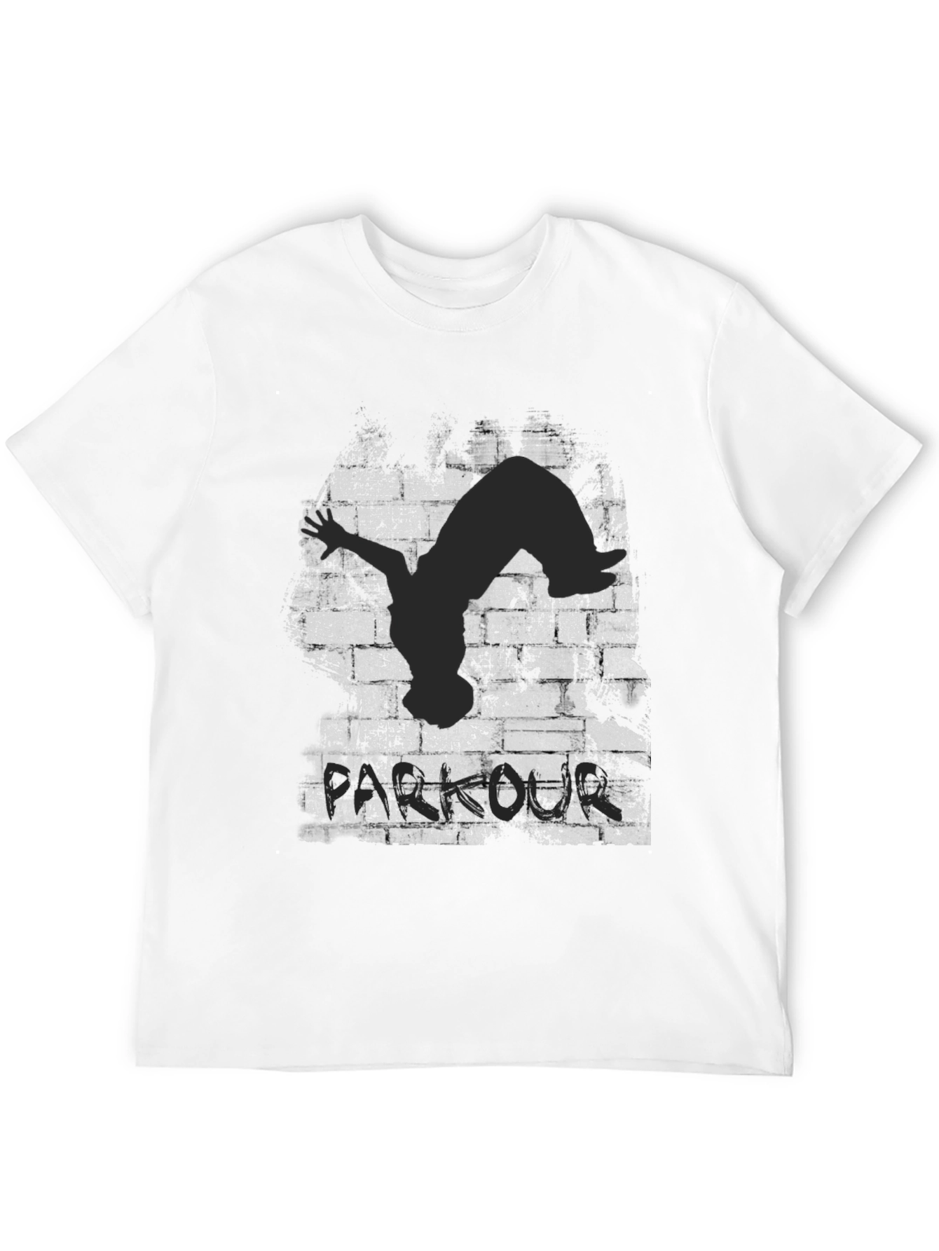 Parkour Silhouette Graphic Black T-Shirt