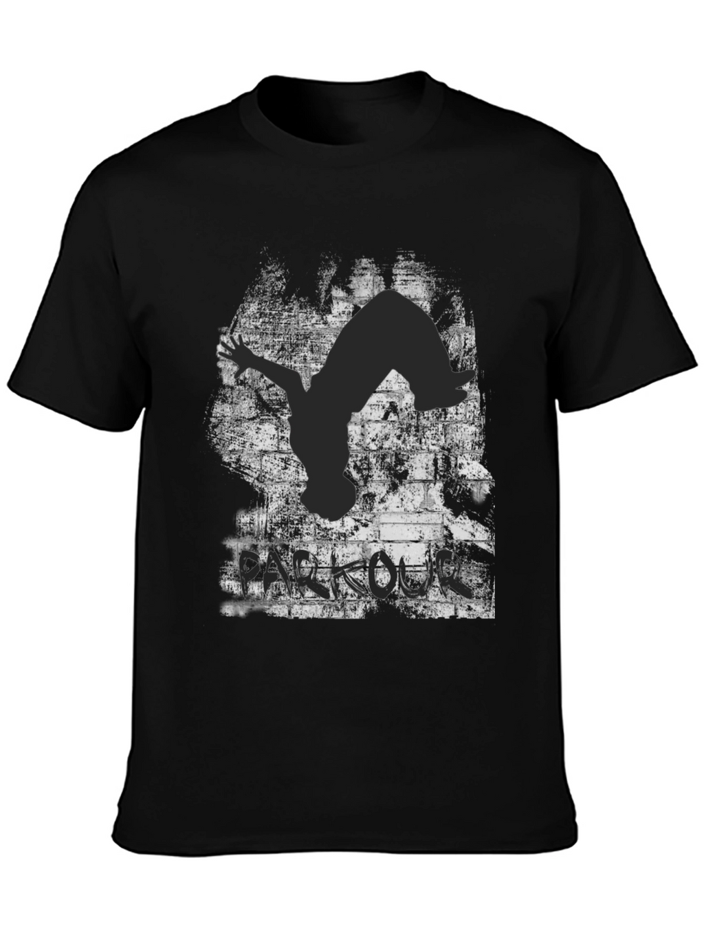 Parkour Silhouette Graphic Black T-Shirt