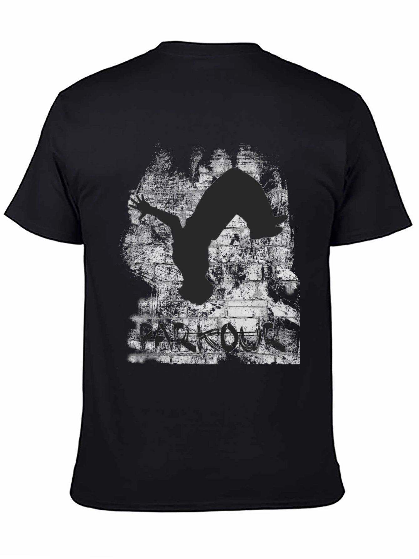 Parkour Silhouette Graphic Black T-Shirt