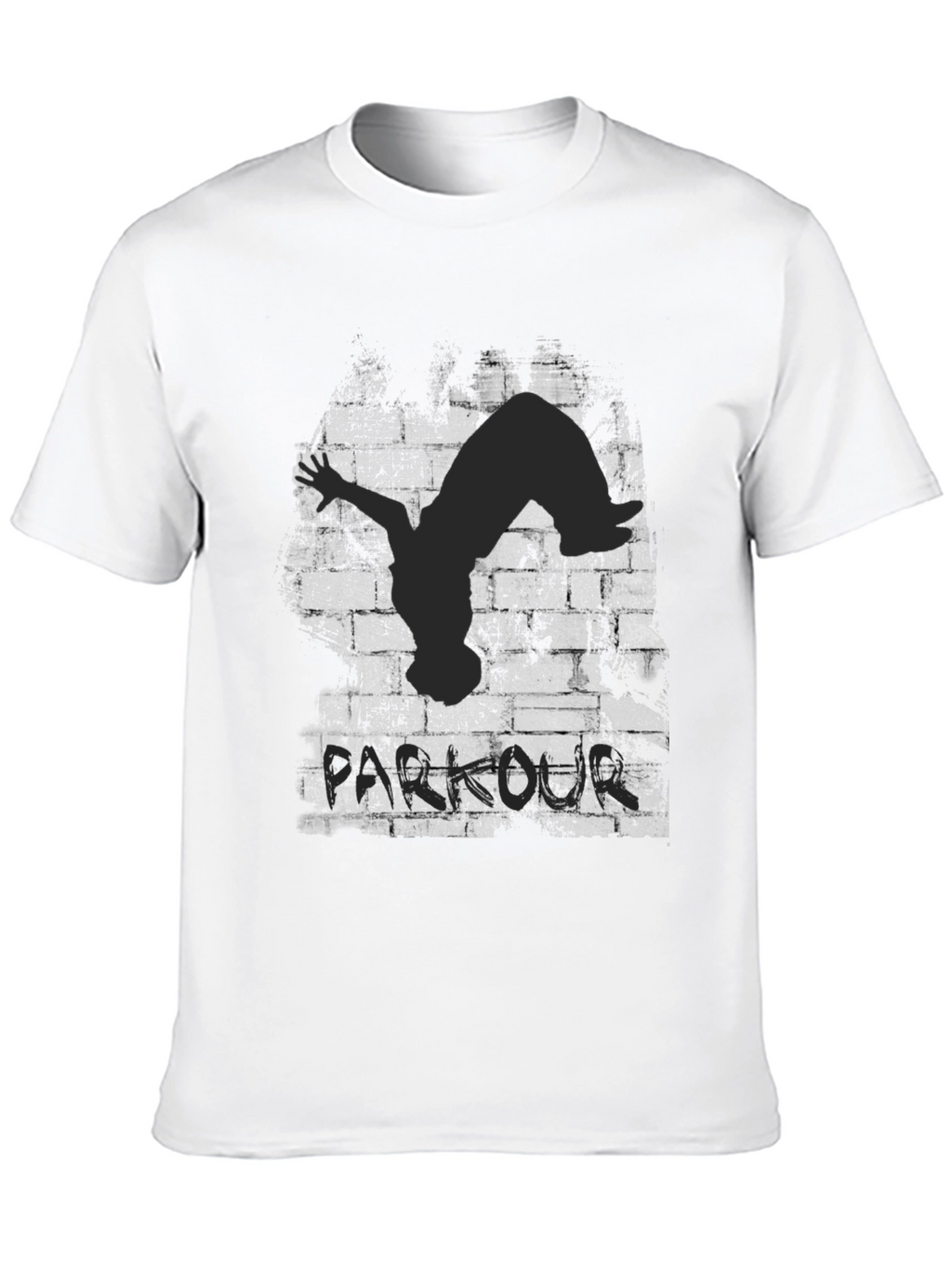 Parkour Silhouette Graphic Black T-Shirt