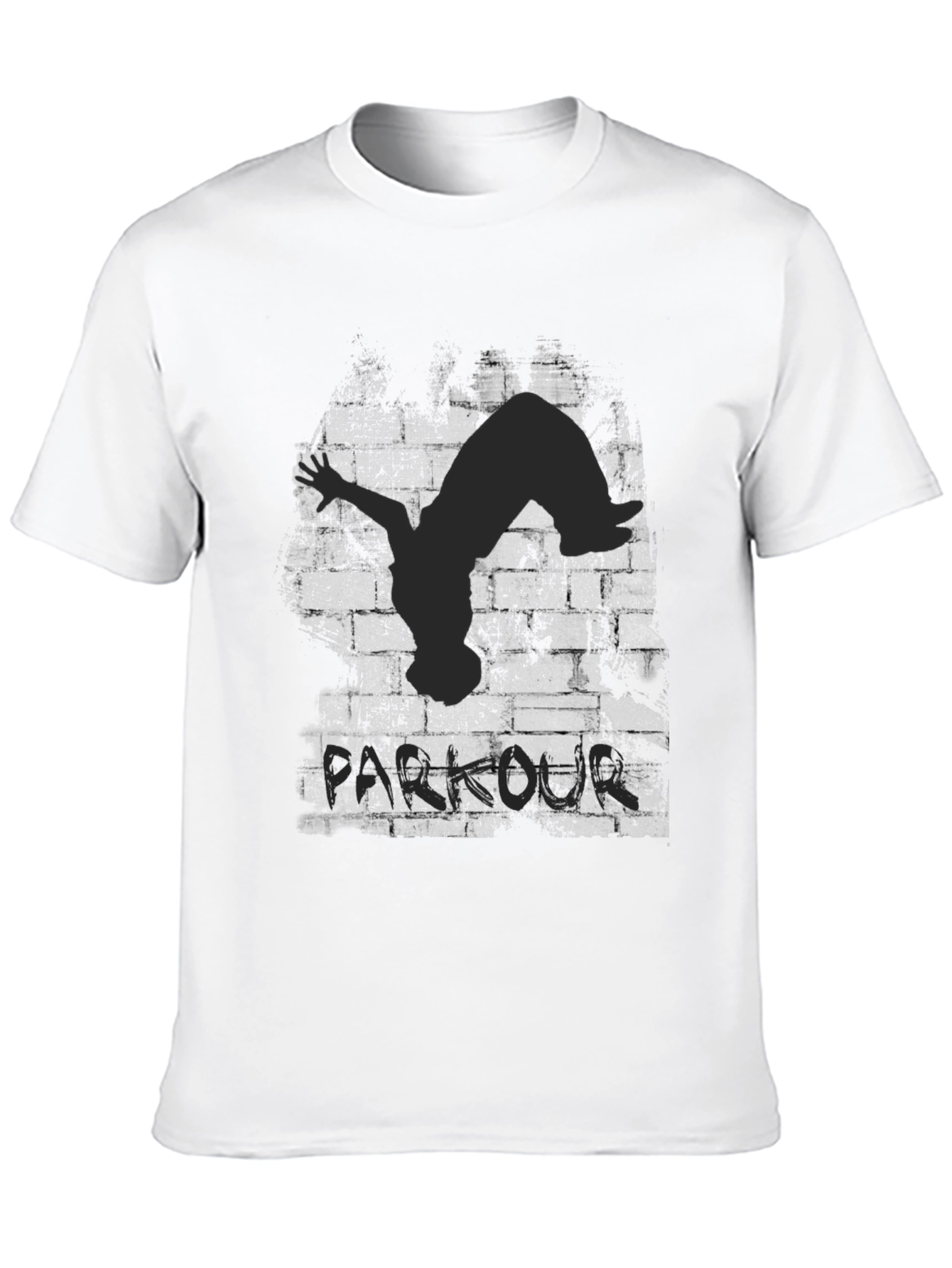 Parkour Silhouette Graphic Black T-Shirt
