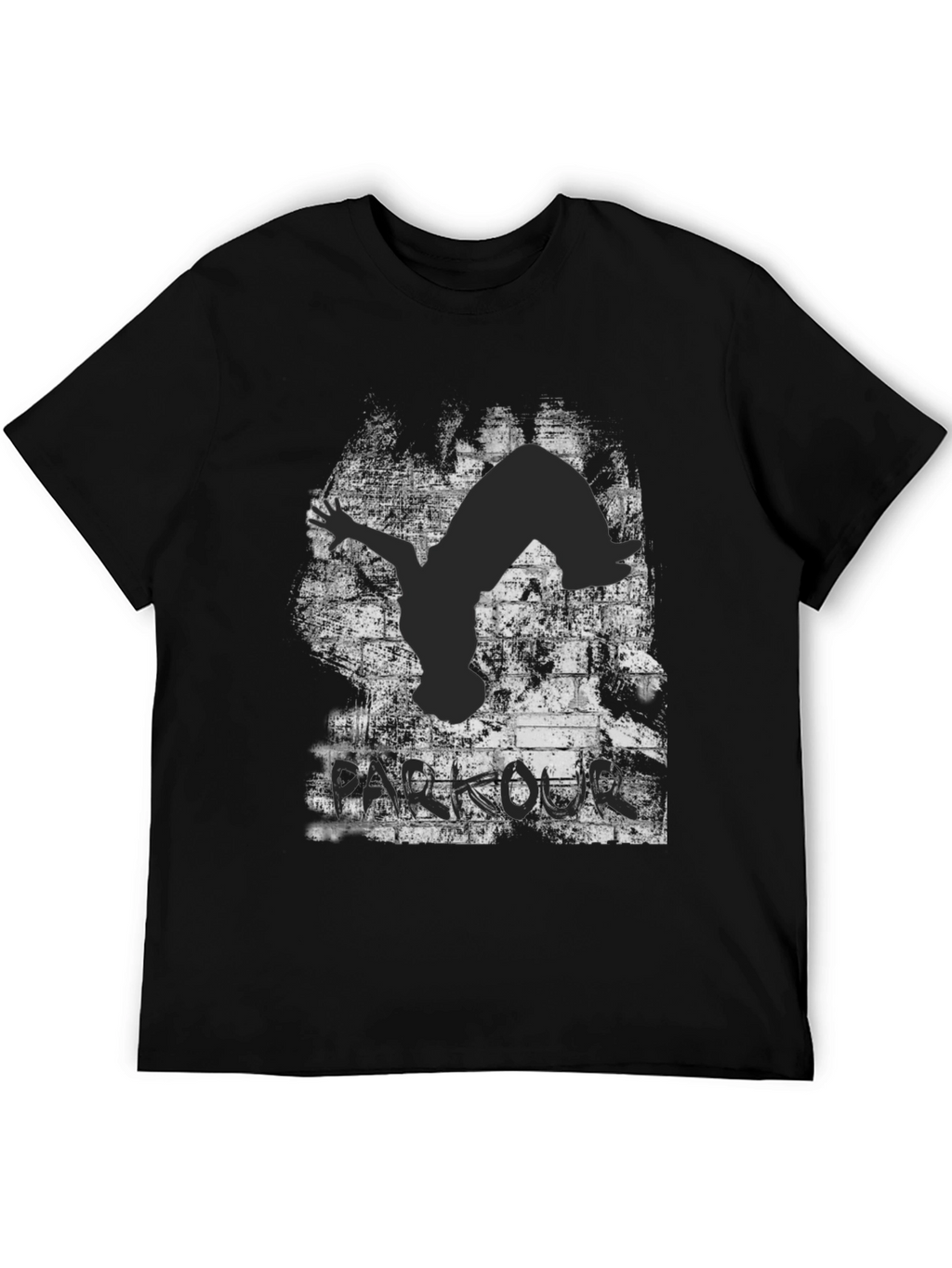 Parkour Silhouette Graphic Black T-Shirt