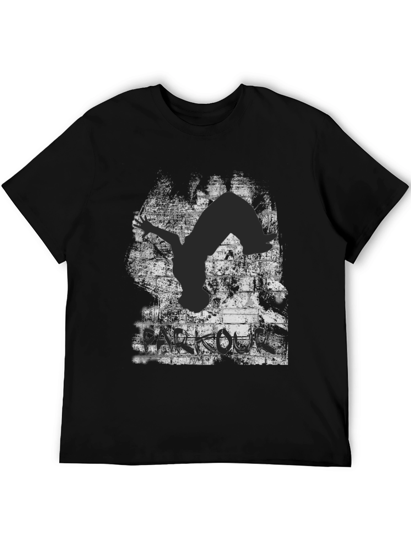 Parkour Silhouette Graphic Black T-Shirt